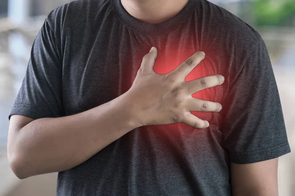 Хвороби Людини Біль Грудях Страждає Серцевий Напад — стокове фото