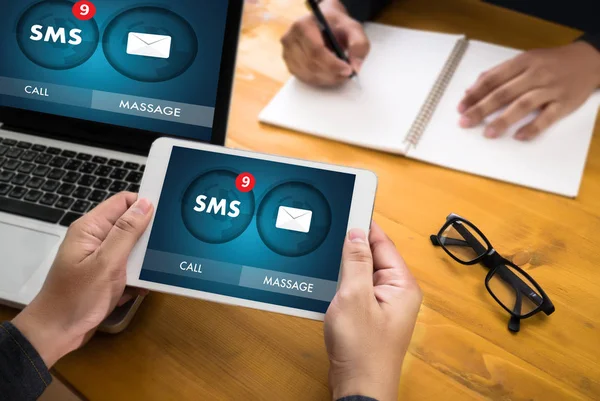 Sms Messaging Meddelande Alert Påminnelse Sms — Stockfoto