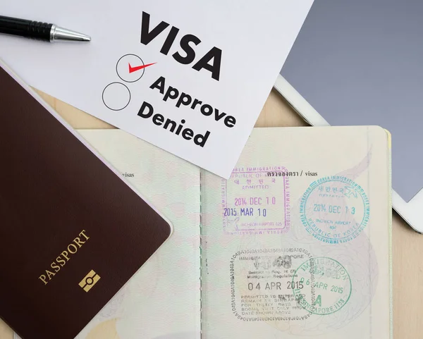 Formulario Solicitud Visa Para Viajar Inmigración Documento Dinero Para Mapa —  Fotos de Stock