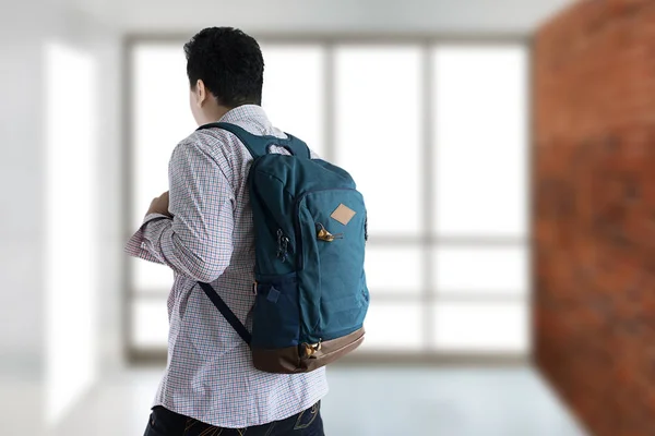 Estudiante Feliz Con Mochila Escuela — Foto de Stock