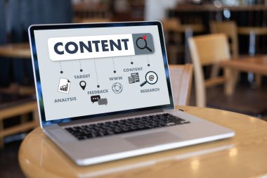 İçerik veri bloglama medya yayın bilgi vizyon konsept pazarlama içeriği