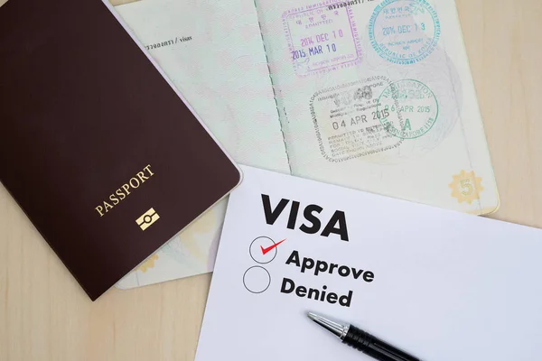 Formulario Solicitud Visa Para Viajar Inmigración Documento Dinero Para Mapa —  Fotos de Stock