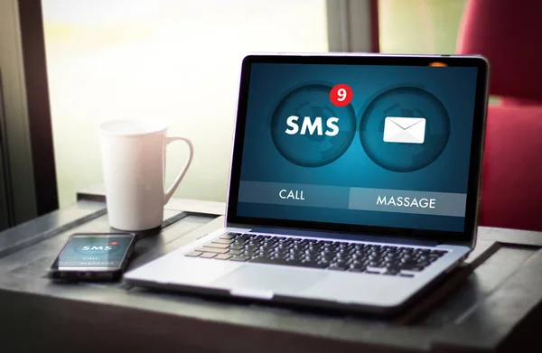 Sms Messaging Meddelande Alert Påminnelse Sms — Stockfoto