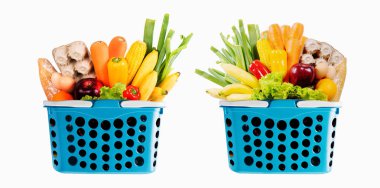 Sağlık Gıda meyve ve sebze süpermarket bakkal alışveriş kavramı