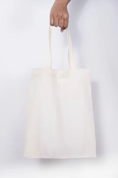 Man Cotton Bag Shopping Bags Eco Mockup — Stock Photo, Image
