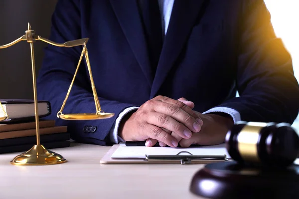 Gesetz Rechtsanwalt Konzept Justiz Rechtsanwälte Mit Team — Stockfoto