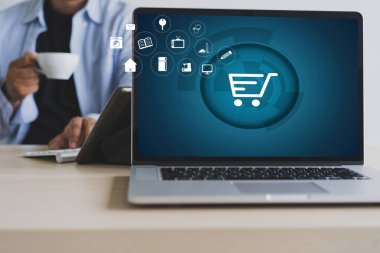 İş adamları Teknoloji E-Ticaret İnternet Küresel Pazarlama Planı ve Banka Konseptini Kullanıyor