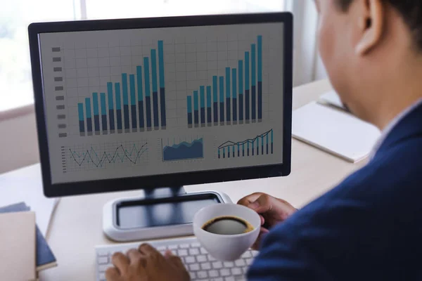 Бізнес Робочий Граф Фінансова Аналітика Даних Статистика Інформаційні Технології — стокове фото