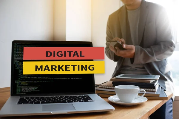 Digitale Marketing Nieuw Opstartproject Millennials Business Team Handen Aan Het — Stockfoto