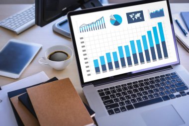 İş çalışma grafik finans verilerini Analytics istatistik bilgi teknolojileri