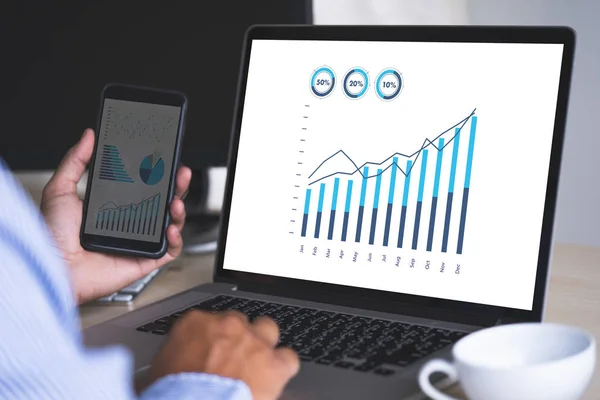 Man Business Analytics Financiële Bedrijfsfinanciën Boekhoudkundige Concept — Stockfoto