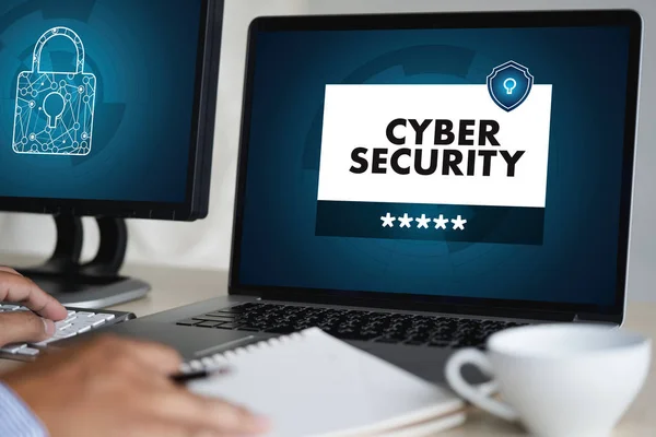 Cyber Sikkerhed Erhverv Teknologi Firewall Antivirus Alert Protection Sikkerhed Cyber - Stock-foto