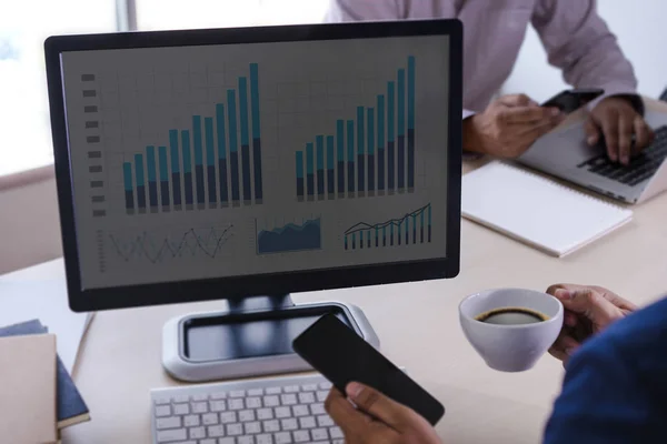 Business Werken Grafiek Financiële Data Analytics Statistieken Information Technology — Stockfoto