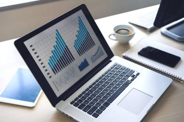 İş çalışma grafik finans verilerini Analytics istatistik bilgi teknolojileri