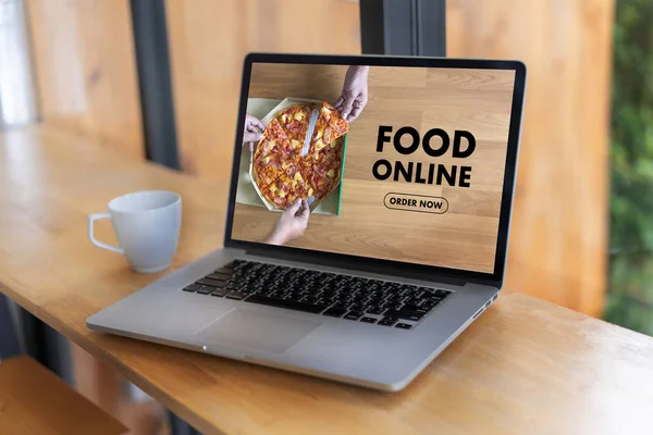 Close up woman ordering food online  by internet  Concept order food