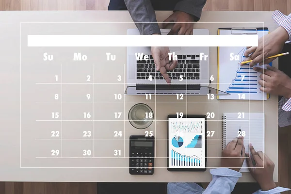 Agenda Activity Conputer Business Man Making Agenda Information Calendar Events — Stock Photo, Image