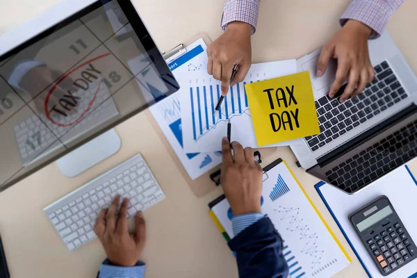 Time Taxes Planning Money Financial Accounting Taxation Businessman Tax Economy — Stock Photo, Image