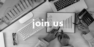 ofiste çalışan işadamı ekibimize katılmak kavramı bize katılın