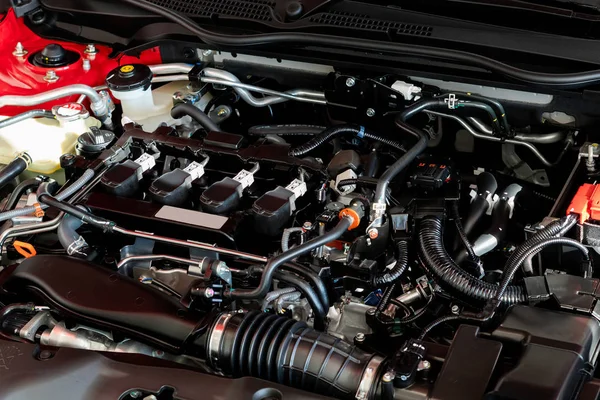 Närbild Detalj Bilmotor Car Motordel — Stockfoto