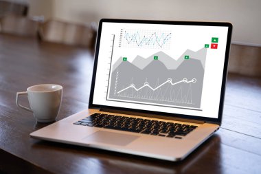 Müşteri satış Pano grafik kavramı iş adam satış artış gelir hisse pazarlama