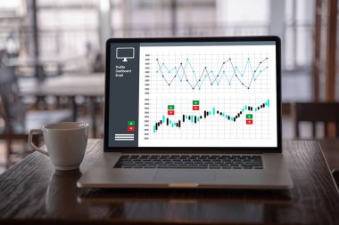 Müşteri satış Pano grafik kavramı iş adam satış artış gelir hisse pazarlama