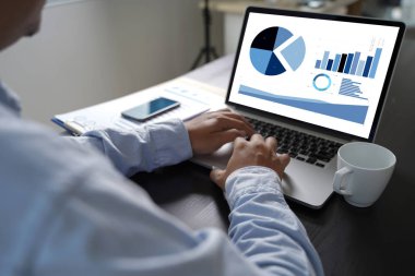 Müşteri satış Pano grafik kavramı iş adam satış artış gelir hisse pazarlama