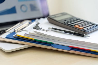 İş adamı iş rapor kağıtları, iş başarı analiz belge planları makaleler