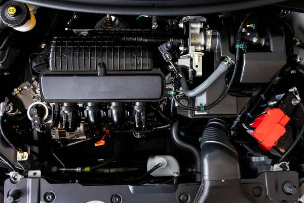 Car engine  motor  concept Close up detail of new Car engine part