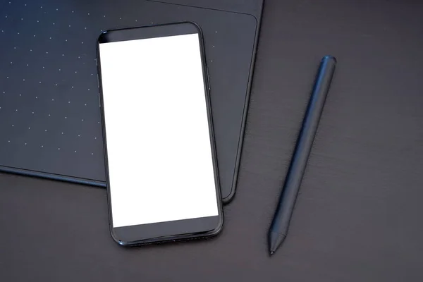 Smart Phone with blank screen  phone screen mockup Close up