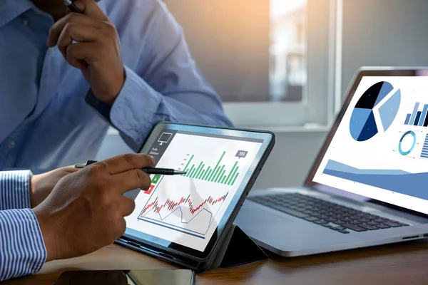 Hard Werken Data Analytics Statistieken Information Business Technology — Stockfoto