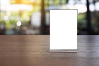 Stand Mock Up Menü çerçeve kartı bulanık arkaplan tasarım anahtarı görsel düzeni