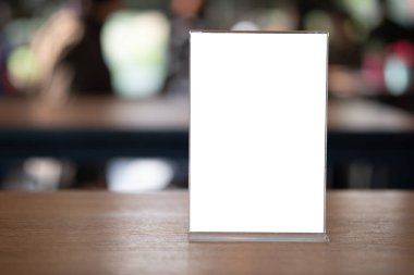 Stand Mock Up Menü çerçeve kartı bulanık arkaplan tasarım anahtarı görsel düzeni
