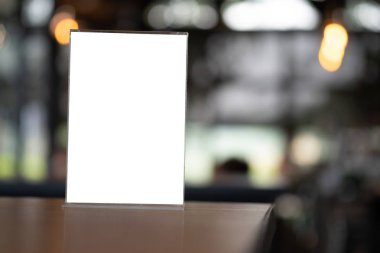 Stand Mock Up Menü çerçeve kartı bulanık arkaplan tasarım anahtarı görsel düzeni