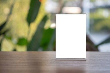 Stand Mock Up Menü çerçeve kartı bulanık arkaplan tasarım anahtarı görsel düzeni