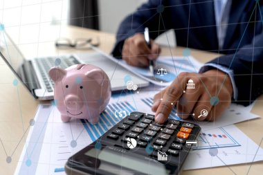 Finans belge dijital grafik Finans sosyal ağ diag ile