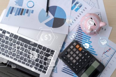 Finans belge dijital grafik Finans sosyal ağ diag ile