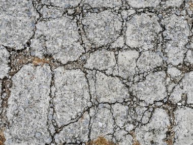 Eski kirli çatlak beton duvar dokusu arka plan yol