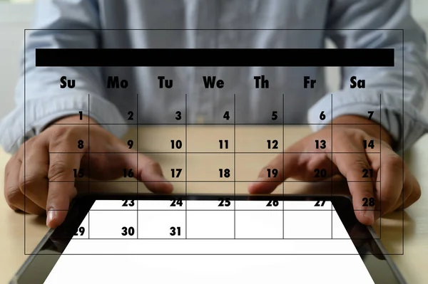 Terminerinnerung an Kalender und Veranstalteragenda — Stockfoto