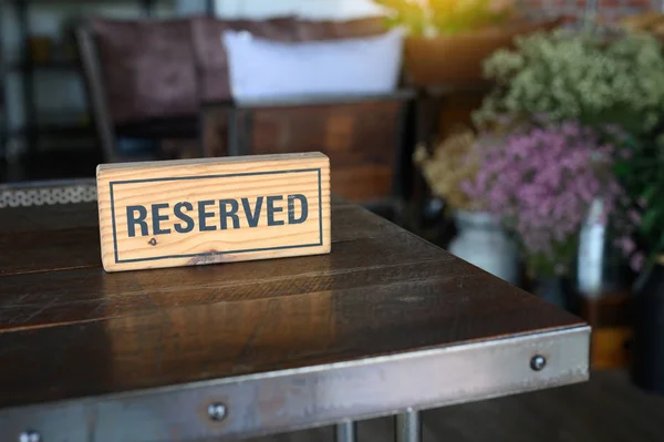 Restaurant reserved table sign Reserved Table. A tag of reservat