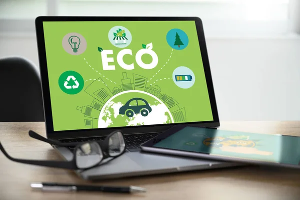 Estudio de diseño Cuidado ecológico del ecosistema Reciclaje —  Fotos de Stock