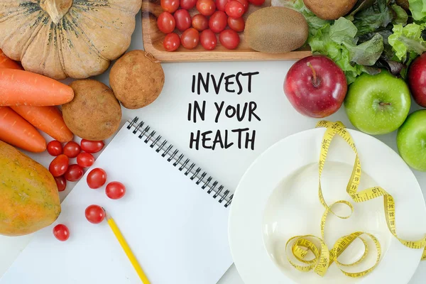 Invest in your health , Healthy lifestyle concept with diet and