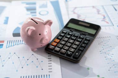 bir hesap makinesi finans muhasebe concep kullanarak çalışan işadamı