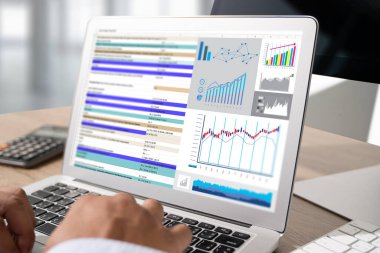 Veri Analizi İstatistik Bilgi İşletme Teknolojisi SWOT Şirketi 'nin finansal analizi için çok çalış