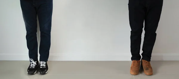 Физическая Дистанция Шесть Футов Избежать Футов Контагиона Covid 2020 Году — стоковое фото