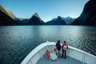 Milford 'un güzel manzaralı gezgini Fiordland Ulusal Parkı' nda Yeni Zelanda.