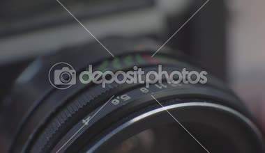 Adam ayarı vintage fotoğraf makinesi 