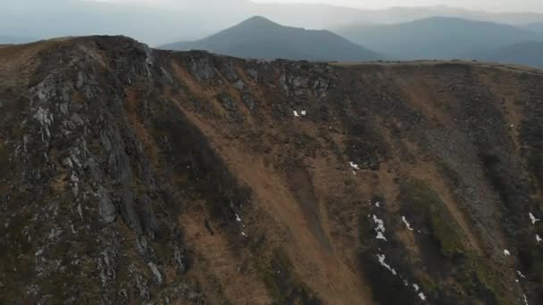 Tiro Aéreo Com Vista Para Montanhas Floresta Muitos Abetos — Vídeo de Stock