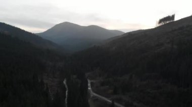 Hava atış dağlara bakan. Birçok firs orman