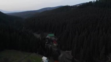 Hava atış dağlara bakan. Birçok firs orman