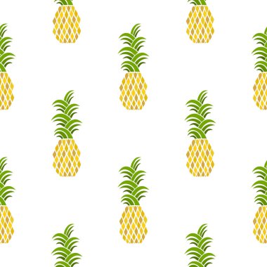 Ananas pürüzsüz desen. Elle çizilmiş. Tropik vektör meyveleri. Karalama. Geometrik süs. Dekoratif elementler. Tekstil ve kumaşlar, duvar kağıtları ve ambalaj kağıtları için..